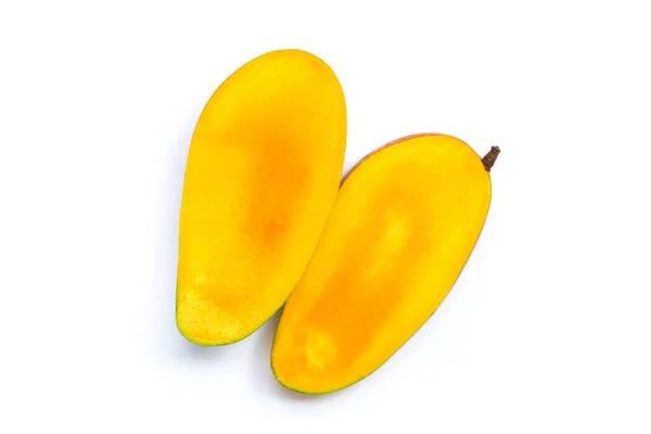 Tropické Ovoce Mango Bílém Pozadí Horní Pohled — Stock fotografie