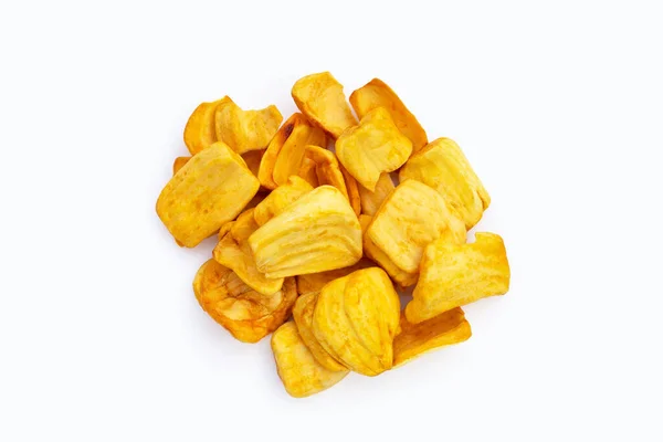 Jackfruit Chipsy Bílém Pozadí — Stock fotografie