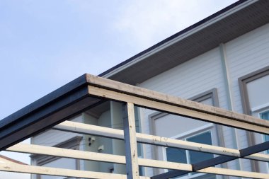 Steel roof structure. Build a room addition