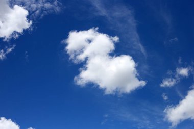 Blue sky background with cloud in the shape of dinosaur. Copy space