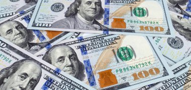 100 dolarlık banknotlar. Mali konsept