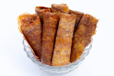 Sun dried banana roll snacks