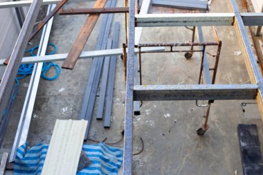 Steel roof structure. Build a room addition