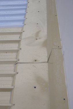 Roof repair, Steel sheet with corner flashing. Stop a roof leak