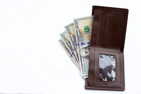 Wallet One Hundred Dollar Banknotes Financial Concept — 스톡 사진