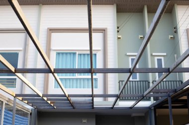 Steel roof structure. Build a room addition