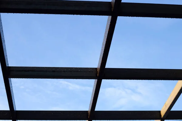 Steel roof structure. Build a room addition