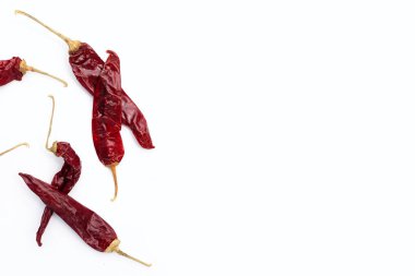Hot red dried chili peppers