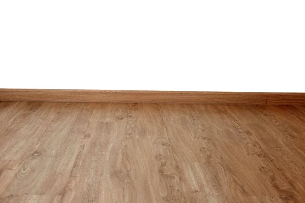 Laminate wood floor with blank white wall