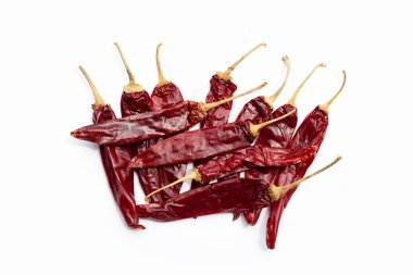 Hot red dried chili peppers