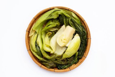 Lahana turşusu, hardal yeşili. Tayland yemeği tarzı.