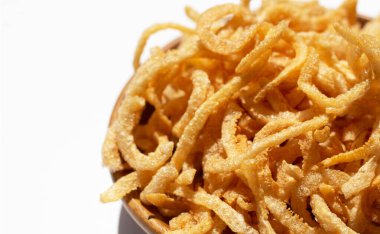 Crispy pork rinds or pork snack.