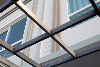 Steel roof structure. Build a room addition