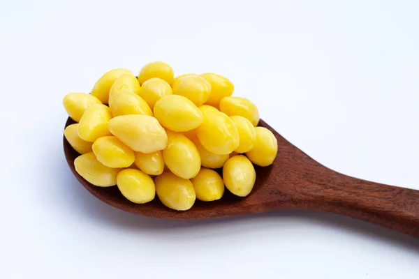 Boiled Ginkgo Nuts White Background — Stock Photo, Image