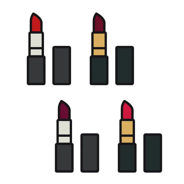 Four Lipsticks Set Vector Illustration — Stock Vector