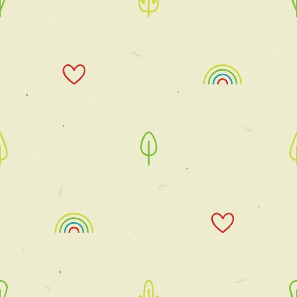 Heart Leaf Rainbow Vector Background — Stockvektor