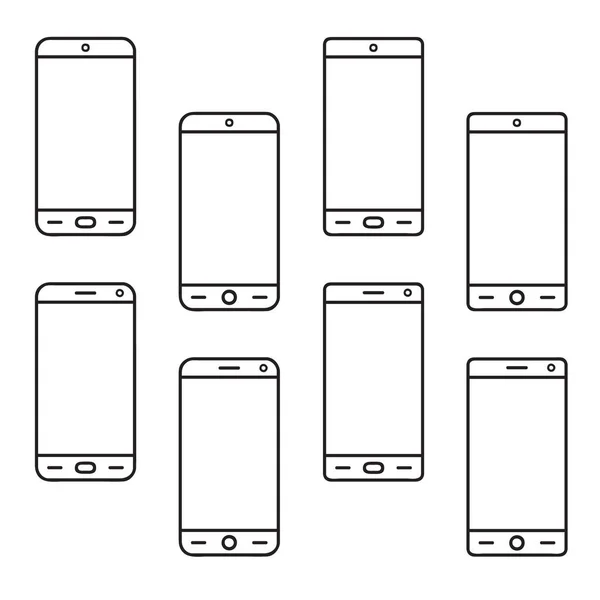 Aperçu Smartphone Set Illustration Vectorielle — Image vectorielle