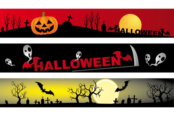 Halloween - 3 various banner — Stock Vector