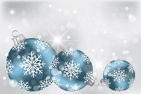 Blue Christmas balls on neutral background — Stock Vector