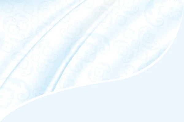 Karta šablony s modrým květinovým vzorem na hedvábí — Stockový vektor