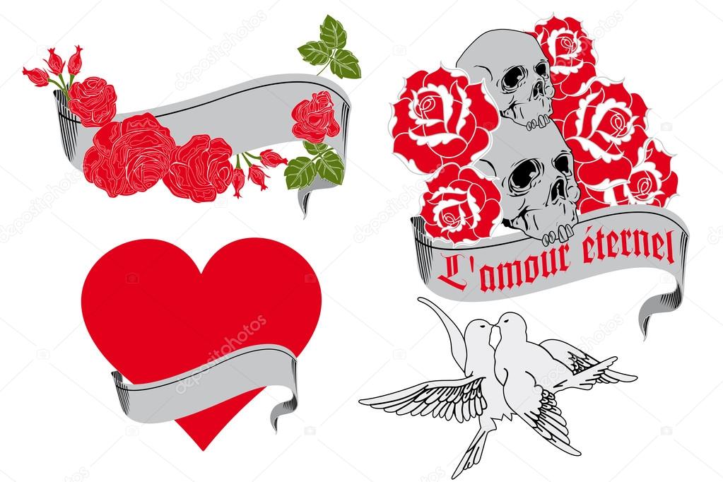 L'amour éternel - retro tattoo designs