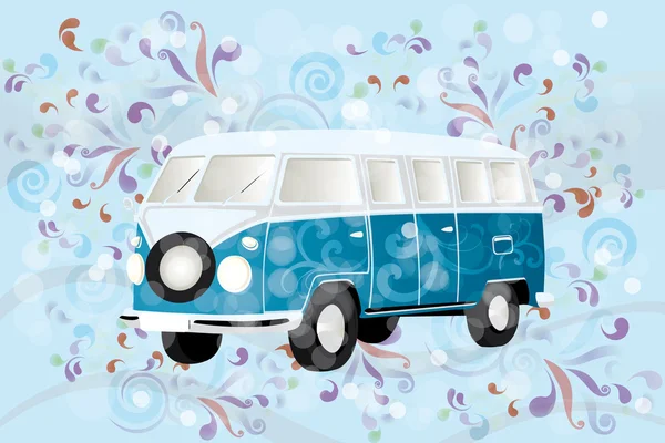 Retro van with colorful swirls — Stock Illustration Retro van with colorful swirls Royalty Free Stock Vectors