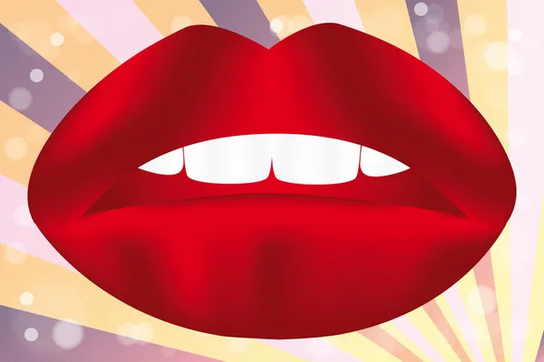 Retro poster with red lips — Stock Vector