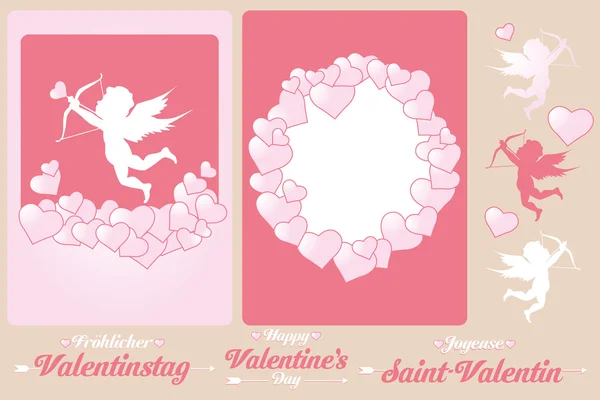 Set di carte per San Valentino — Vettoriale Stock