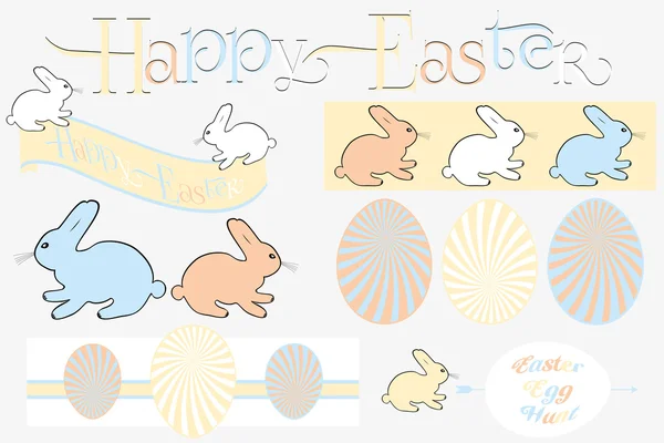 Happy easter design elements im retro look — Stock Vector