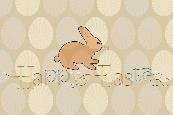 Пасхальная открытка с кроликом — стоковый вектор