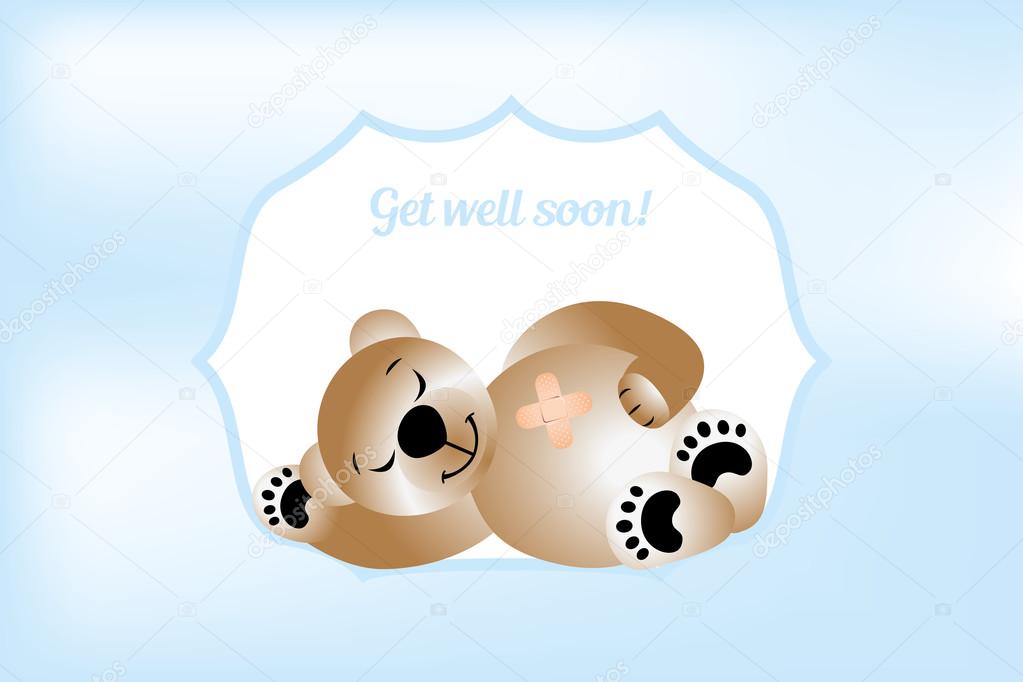 Get well soon card with bear