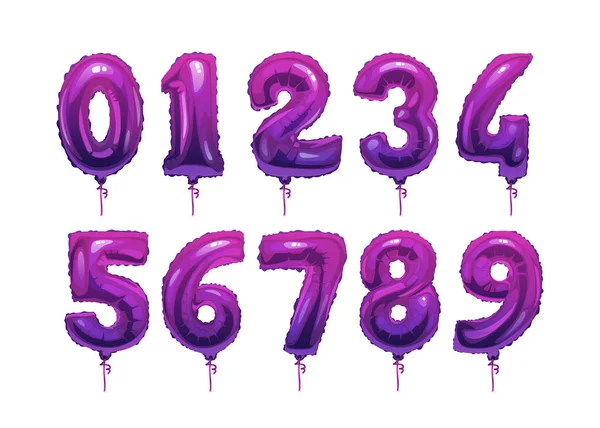 Letecká party dekorace balónky čísla od 0 do 9 — Stockový vektor