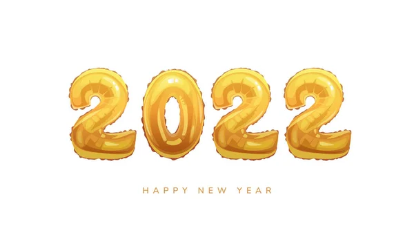 2022 globos aéreos en la tarjeta de felicitación Feliz Año Nuevo — Archivo Imágenes Vectoriales