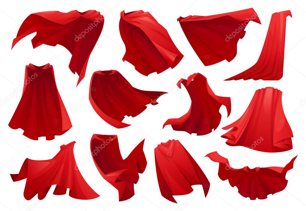 Red cape seperhero satin cloth, magic covers set