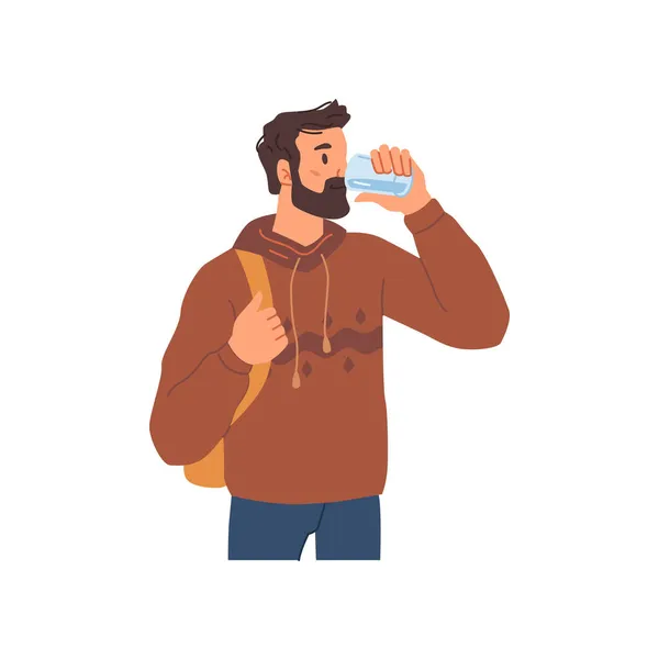 Agua potable e hidratación del organismo y del cuerpo — Vector de stock