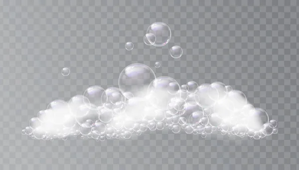 Pěna z mýdlové vody, čištění a hygienické ikony — Stockový vektor