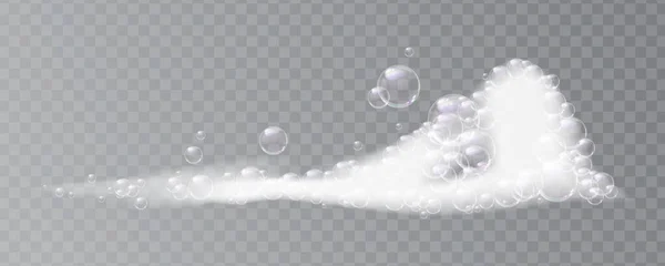 Schuim, schuim- en schuimkuipen en spekjes bubbelwater — Stockvector