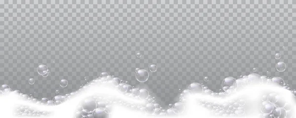 Fondo in schiuma, acqua saponata con bolle, lavaggio — Vettoriale Stock