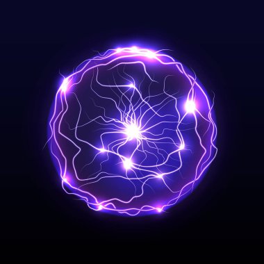 Bağlı elektrik hattı vektörlü enerji topu