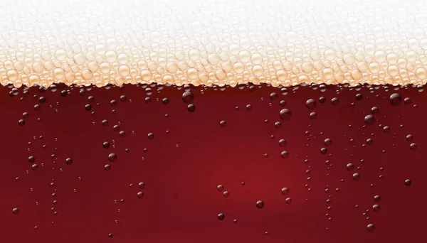 Espuma de cerveja e bolhas de fundo de cerveja escura —  Vetores de Stock