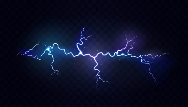 Elektrischer Blitzeffekt, Gewitter am Himmel — Stockvektor