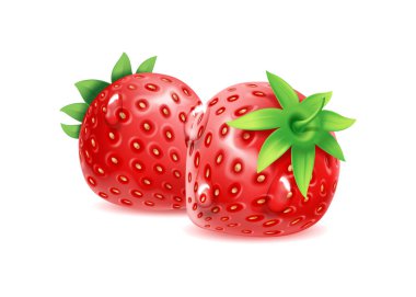 Su damlalı gerçekçi çilekler.