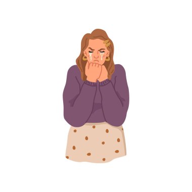 Crying female character, hurt feelings or offended