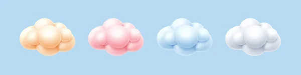 Wolken 3D bol, vloeibare ballen of meerkleurige blobs — Stockvector