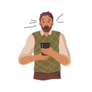 Elinde akıllı telefon olan adam kötü haberlerle şoka girdi.