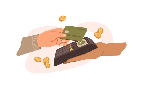 Ασύρματο σύστημα πληρωμών, κάρτα και φορέας τερματικού — Διανυσματικό Αρχείο
