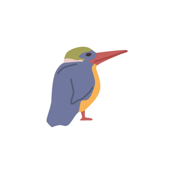 アフリカの鳥や生物多様性 翼に明るい羽を持つ孤立したエキゾチックな鳥の動物 熱帯動物 荒野に住むオウム フラット漫画 ベクトルイラスト — ストックベクタ