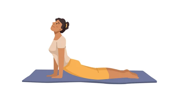 Mädchen Machen Yoga Stretching Und Übungen Für Das Wohlbefinden Frauen — Stockvektor