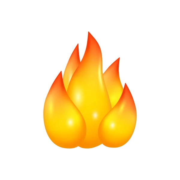 불타는 고립된 모닥불 모닥불 현실적 아이콘 마법의 불꽃에 가연성 물체의 — 스톡 벡터