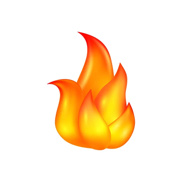 Encendido Por Fuego Ardiente Signo Objeto Peligroso Aislado Icono Realista — Vector de stock